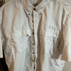 L.L. Bean Men's Casual White Button Down Shirt